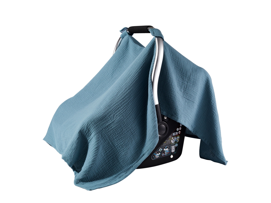 Funda de muselina ligera y transpirable para asiento de coche de bebé Chrui (azul marino)