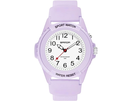 VEANXIN Relojes deportivos Correa de resina Reloj de pulsera eléctrico resistente al agua-Oro rosa blanco