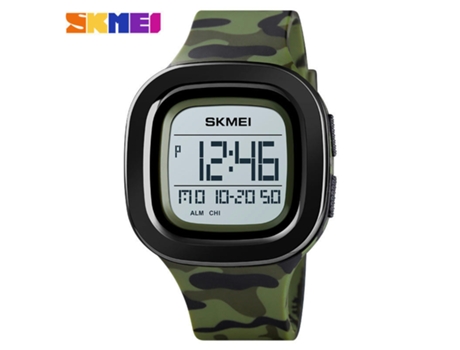 Reloj digital para hombre Reloj de pulsera resistente al agua Relojes digitales cuadrados deportivos-Camuflaje verde militar LUUCOZK