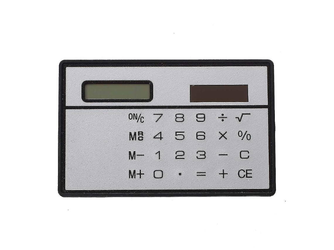 Calculadora solar de bolsillo Everley891, tamaño tarjeta de crédito (1 unidad, negra)