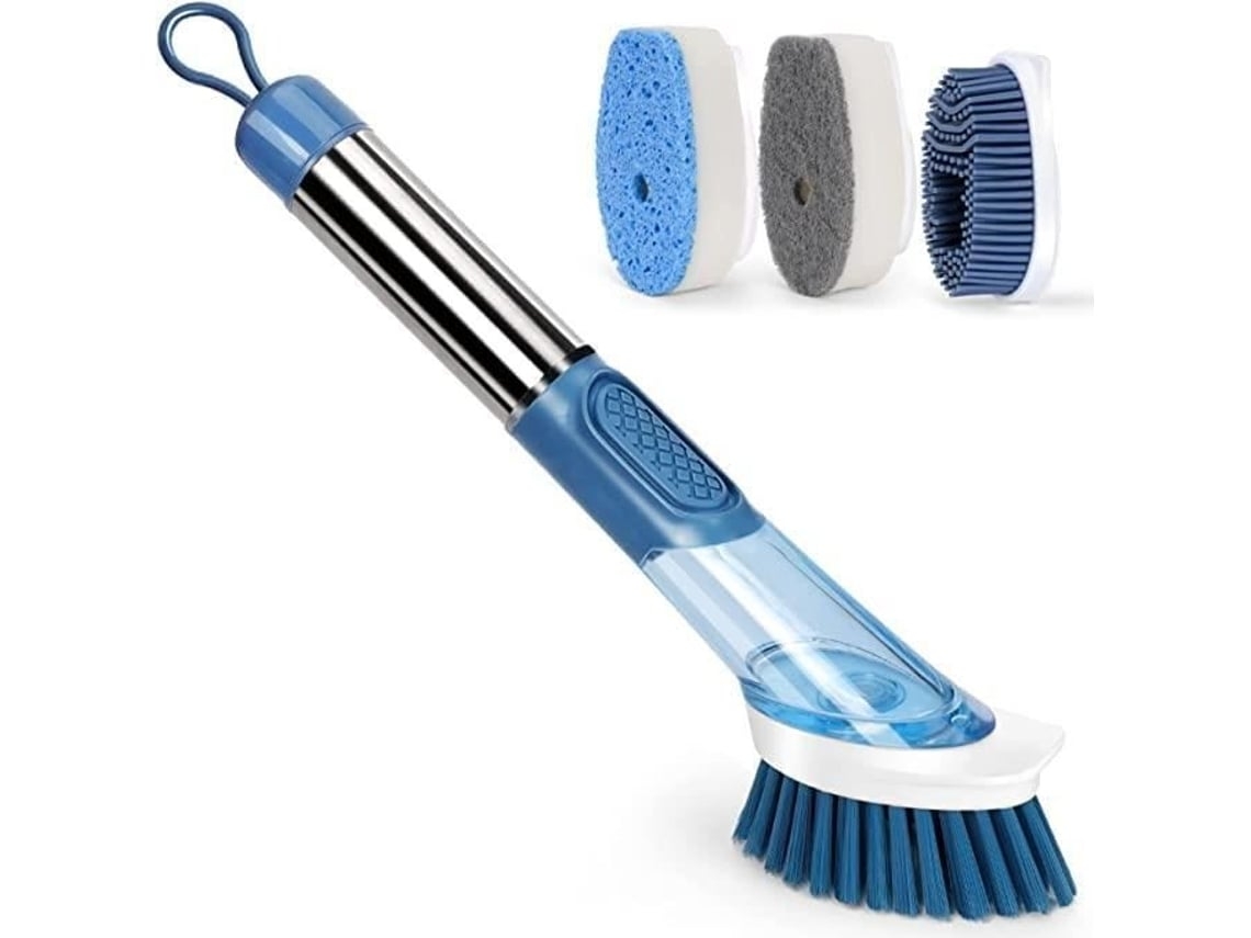 Cepillo Platos Con Mango Dispensador Jabón Líquido Multifuncional Utensilios Cocina