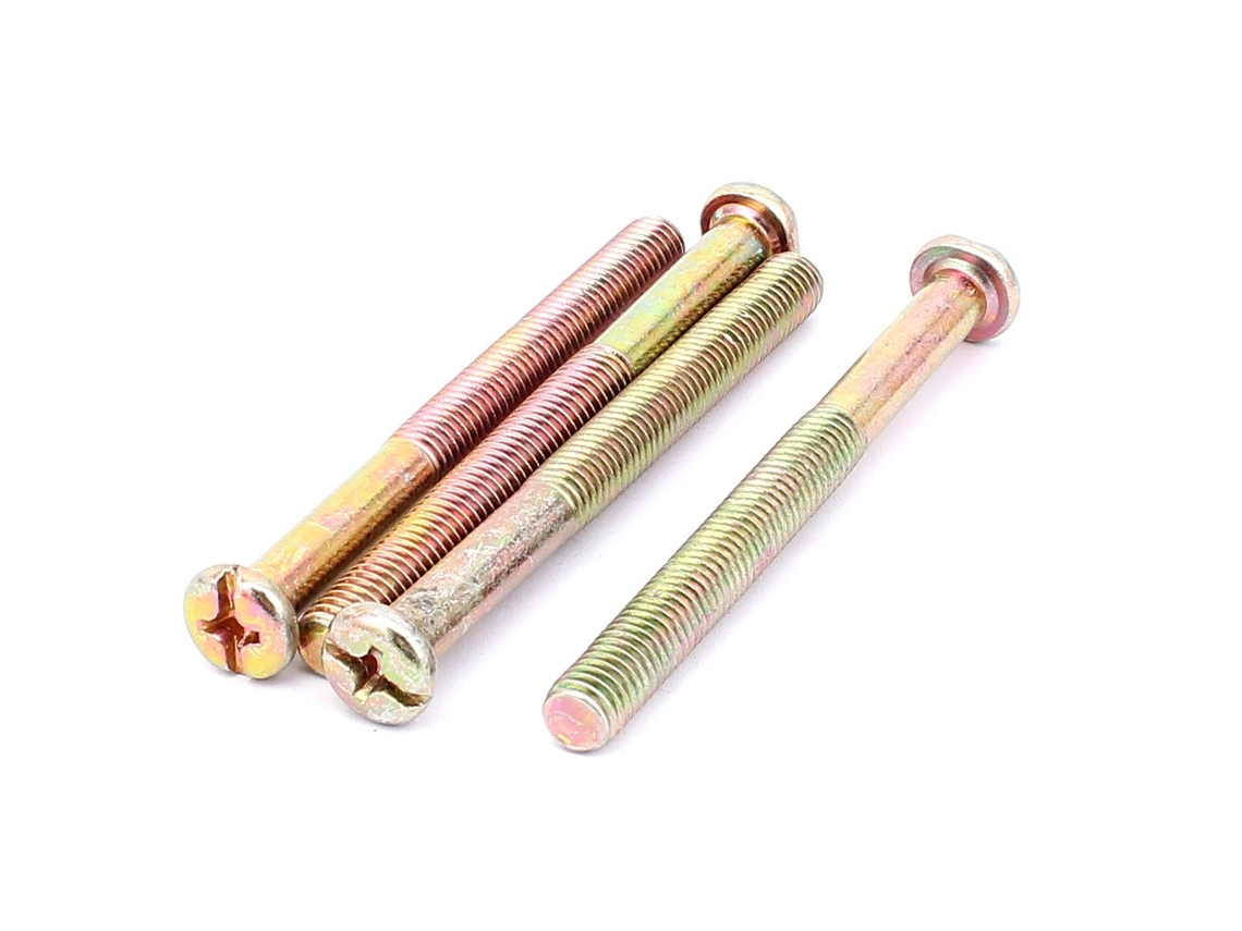 Tornillos De Máquina Phillips De Cabeza Avellanada M8 X 85 Mm Con Acabado Bronce, Juego De 4 Piezas