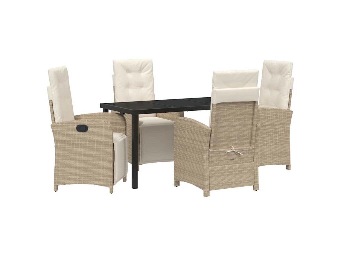 Maison Exclusive - Conjunto De Comedor De Jardín 5 Pcs Beige Ratán Sintético