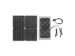 Kit de ventilador solar monocristalino de 18 V y 25 W, 3500 RPM, para invernadero, caseta para perros y autocaravanas.