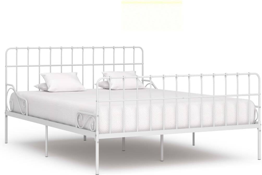 Cama con Somier VIDAXL (Blanco - Metal - Compatible con Colchón: 200x200 cm)