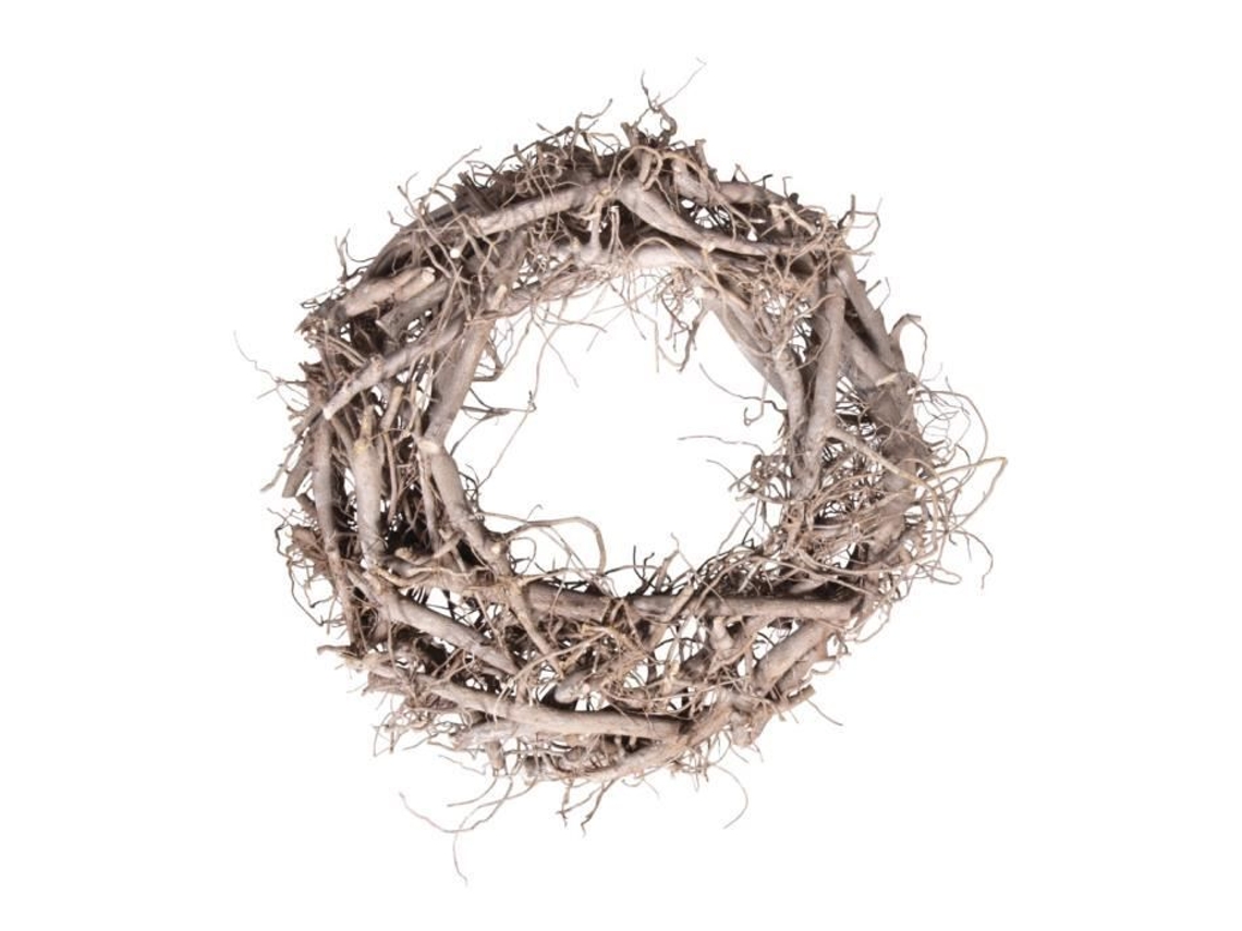 Corona de mimbre, blanco cepillado, ø40cm, altura 8cm Blanco