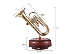 Caja de música clásica con forma de trompeta y base giratoria - Regalo