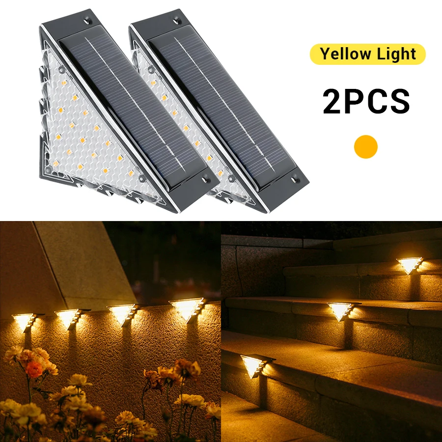 Paquete de 1, 2 o 4 luces solares para escaleras, barandillas o jardines, impermeables, para decoración de exteriores. Aeuzwr