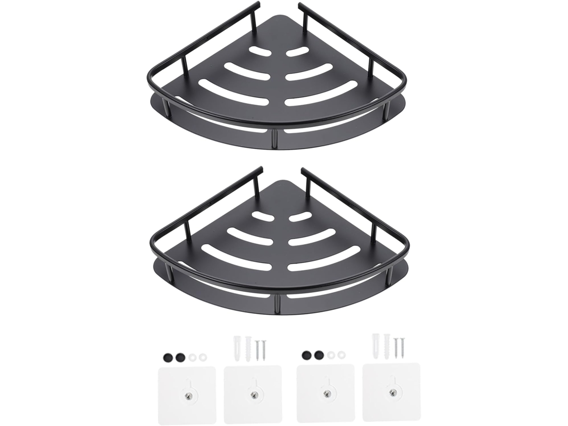 Juego De 2 Elegantes Y Funcionales Estantes De Almacenamiento De Aluminio Para Montaje En Pared,