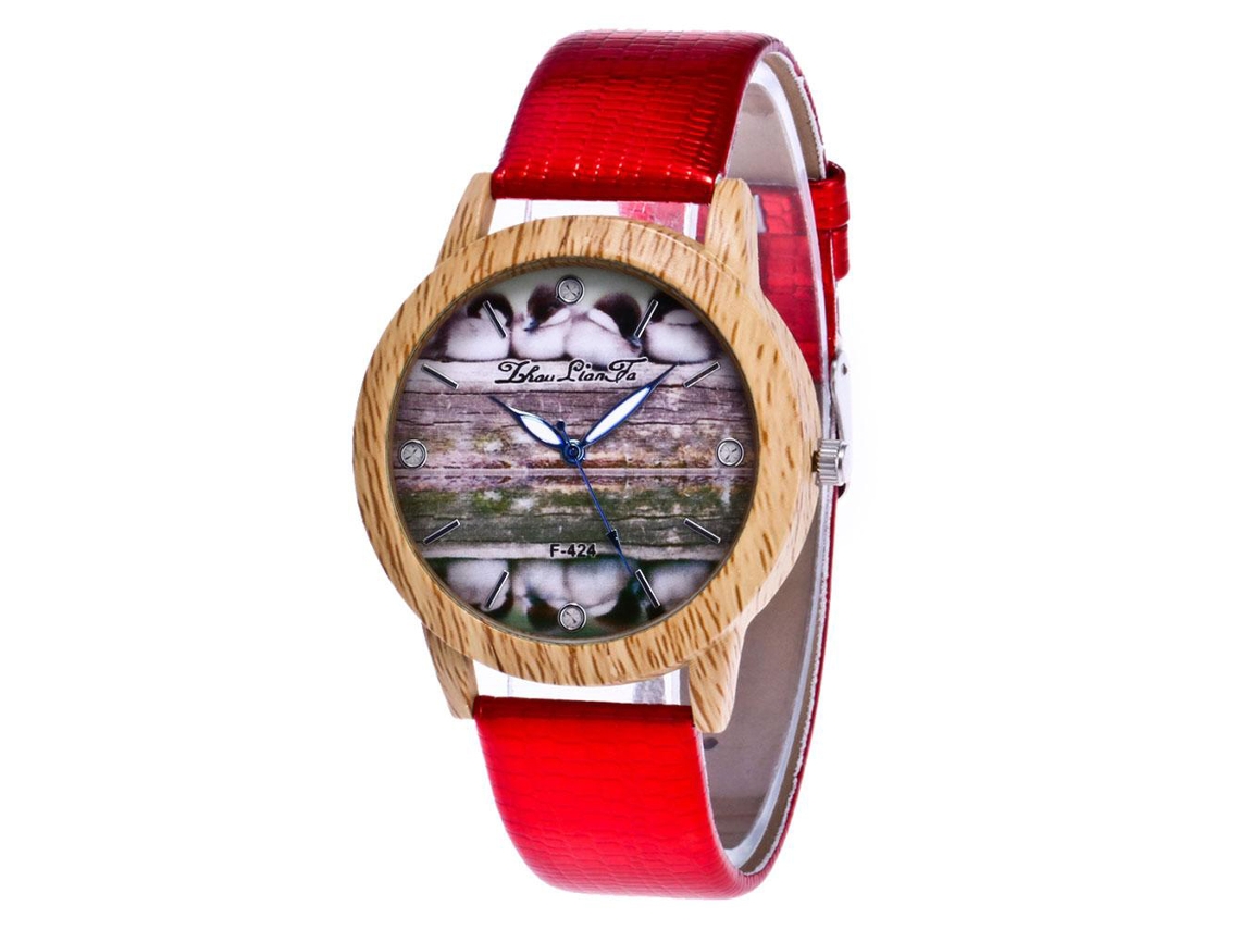 Reloj De Mujer Zhoulianfa Cuero Quartzo Negocios F 424x Rojo Duckie