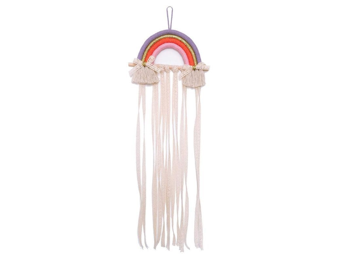 2026-porta Lazo De Cabello Con Borlas Arcoíris Colgante - Organizador De Accesorios Para Niñas (morado Naranja)