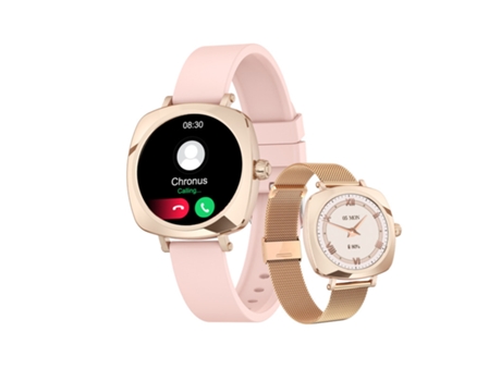 CHRONUS LC605 Reloj Inteligente 1.19'' AMOELED con Monitor de Salud Mujer con Android iOS Oro Rosa