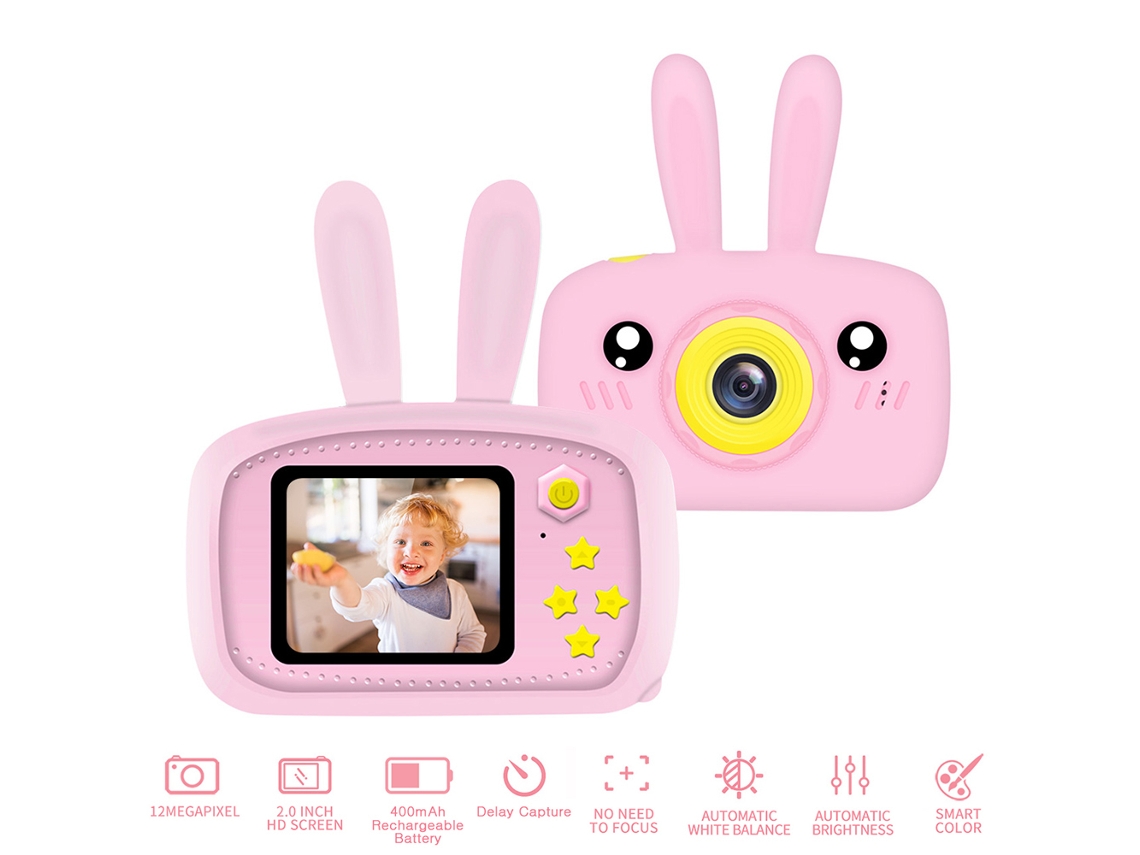 2026-cámara Para Niños Conejo Cartoons 2" 1080p Hd Grabadora De Video Enfoque Automático Para Niños 3-12 Años Regalos Cumpleaños
