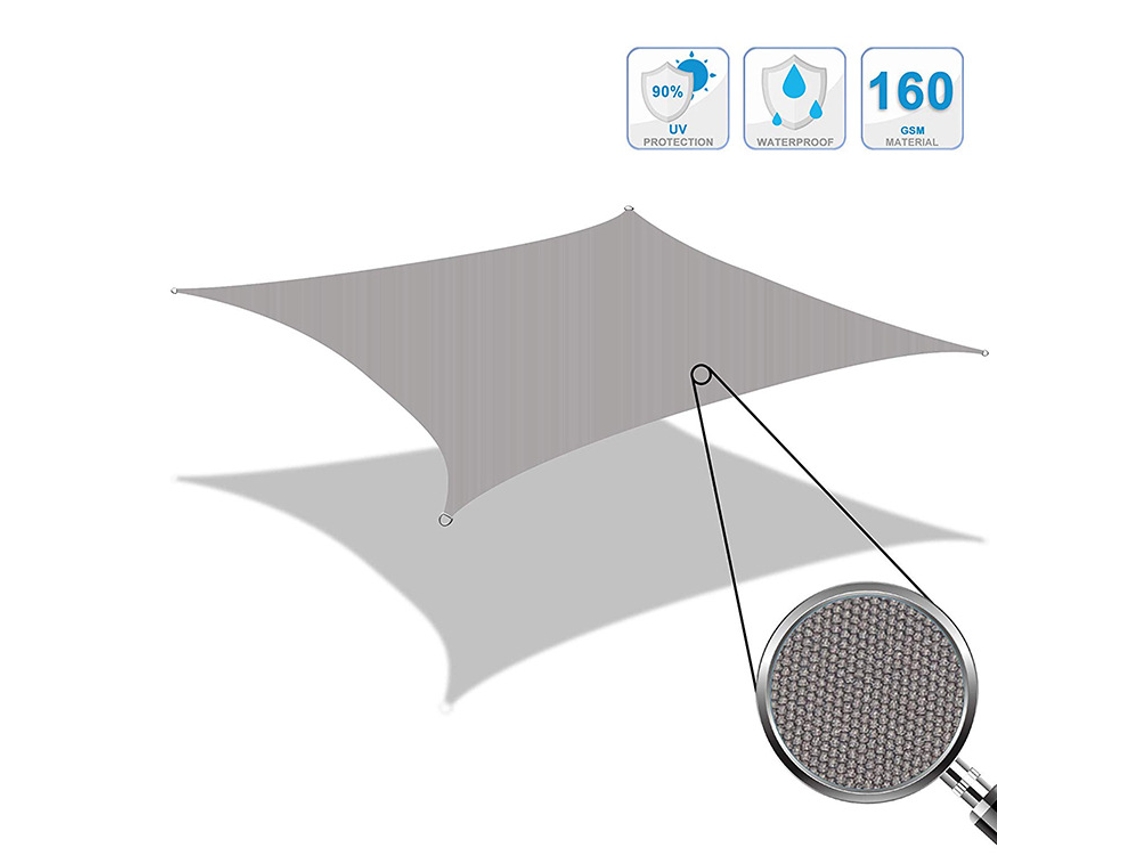 Toldo Rectangular Resistente a Rayos UV Incluye Kit de Instalación Polietileno Impermeable MDUG (3x2,5 m)