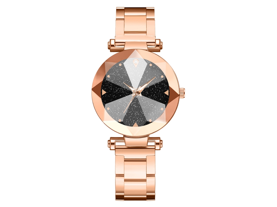 Reloj De Pulsera Sencillo Para Mujer De Aleación De Oro Rosa Con Movimiento De Cuarzo Para Uso Diario.