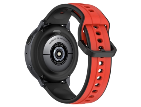 Correa de Silicona dos colores 20mm para Samsung Galaxy Watch Active2 44mm 40mm - rojo/negro