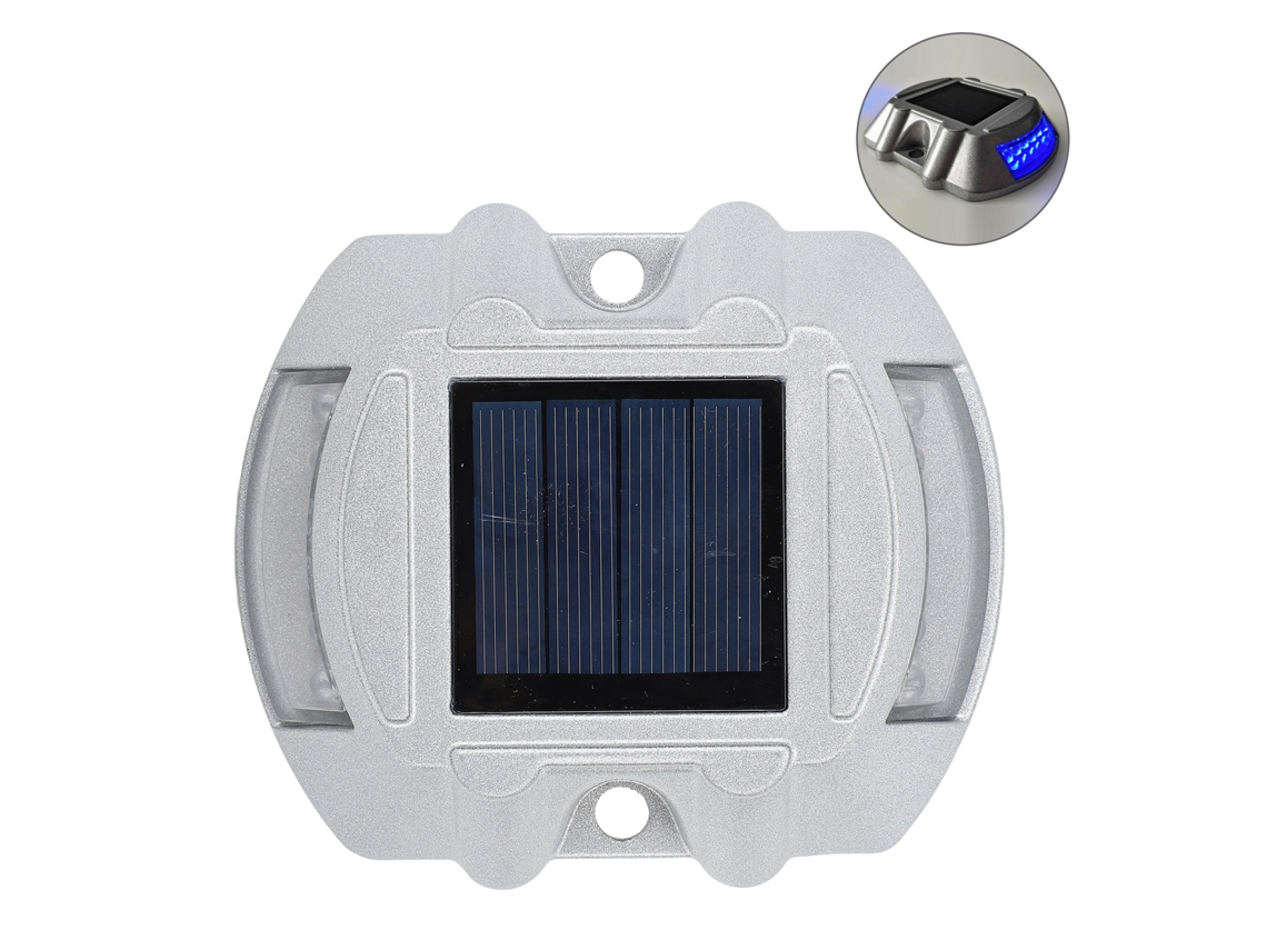 Rebe-luces De Terraza Solar De Aluminio Plata Led De Alta Brillo Para Senderos Patios Escaleras Luz Azul