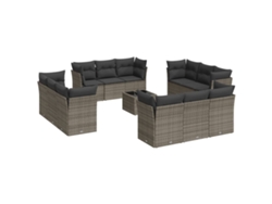 Maison Exclusive - Set Sofás De Jardín Con Cojines 13 Piezas Ratán Sintético Gris