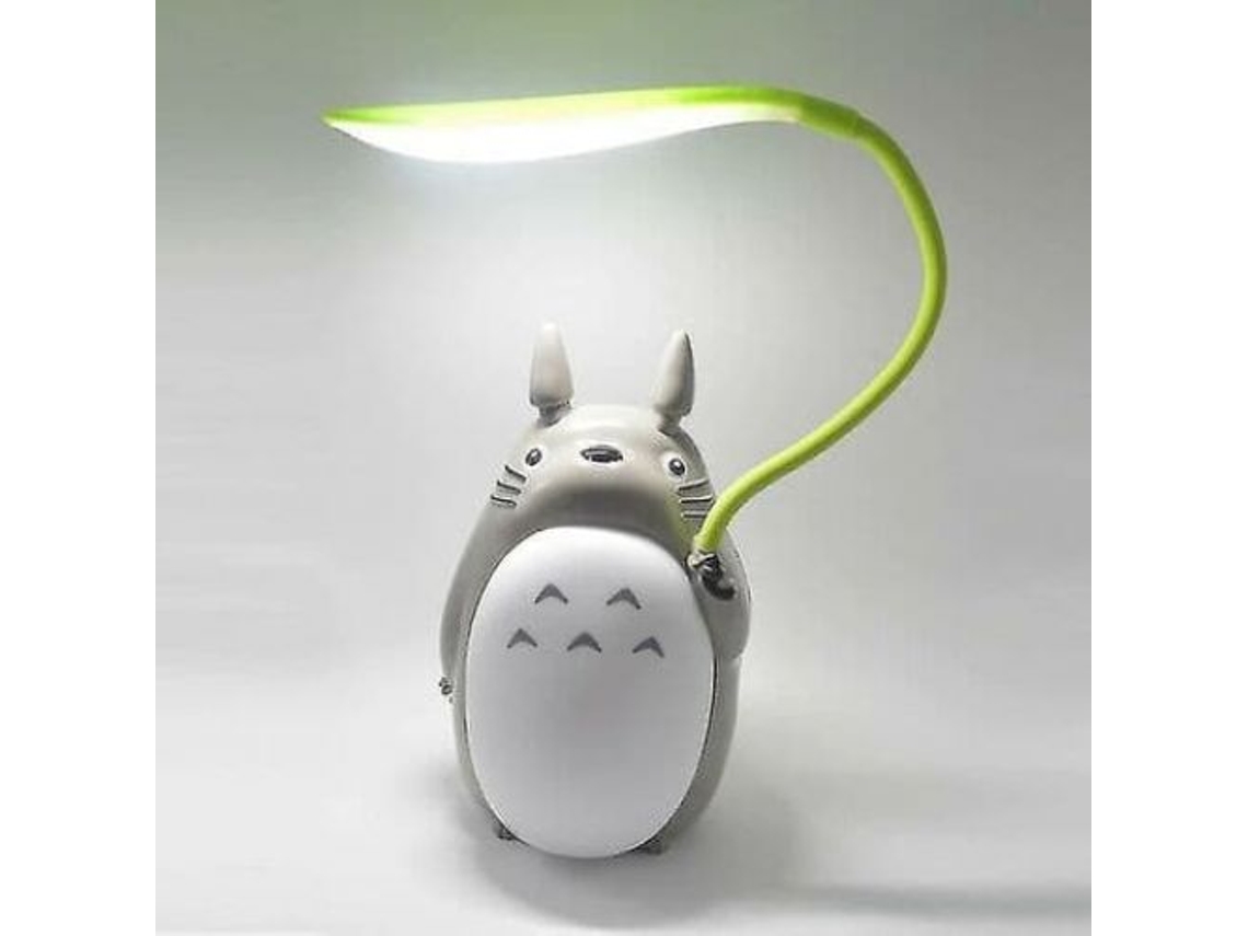 Lámpara de escritorio con carga USB de Totoro, luz nocturna creativa de doble uso (en inglés) (chinchilla panza blanca)