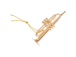 Miniatura de trompeta de latón, modelo de adorno, exquisito instrumento musical, decoración dorada para oficina.