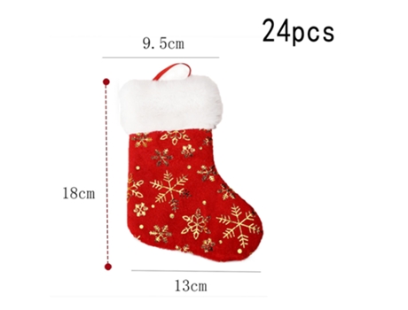 Calcetín de Navidad ZMDECQNA Medias Estrella Copo Nieve Brillante Calcetines Felpa Adornos Punto Blanco (22x16x7cm)