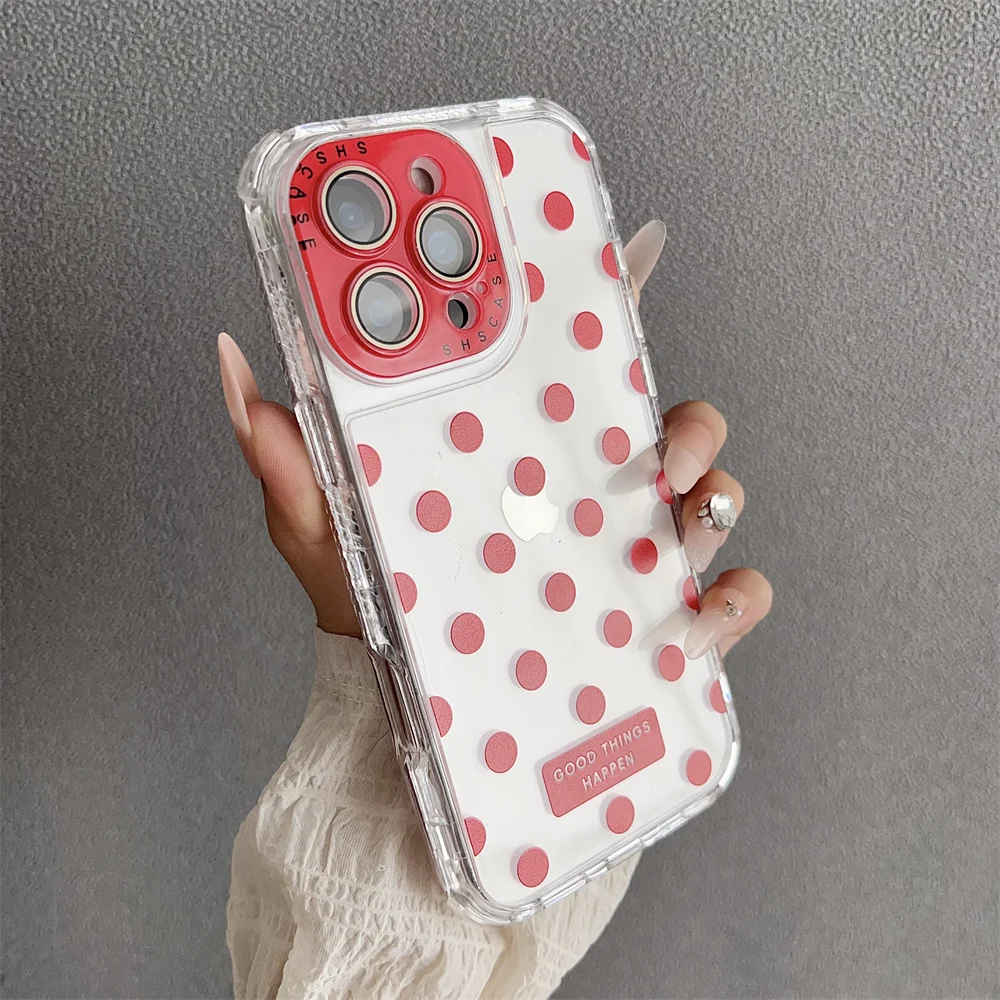 (iphone 14, Rojo) Funda Protectora Transparente De Tpu A Prueba De Golpes, Compatible Con Iphone, Protección Ultrafina