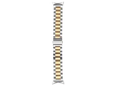 Correa Para Google Pixel Watch Tres Cepas De Acero Inoxidable Banda De Reloj De Metal Dorado - Plata VENISYMLIS