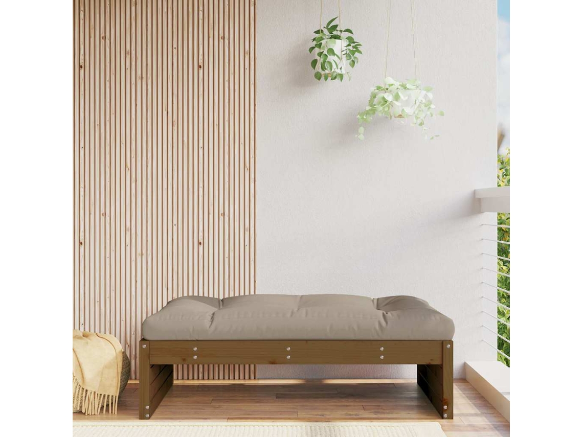 Reposapiés de jardín 120x80 cm Pino macizo Marrón Miel Wsd32520 Lovely Home