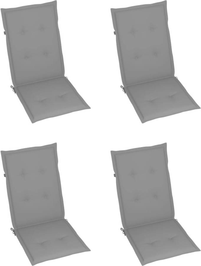 Cojines Para Sillas de vidaxl 4 unidades grises 120x50x3 cm 4x almohadilla acolchado banco aire libre asiento cubierta palet sofá reemplazo terraza 120 50