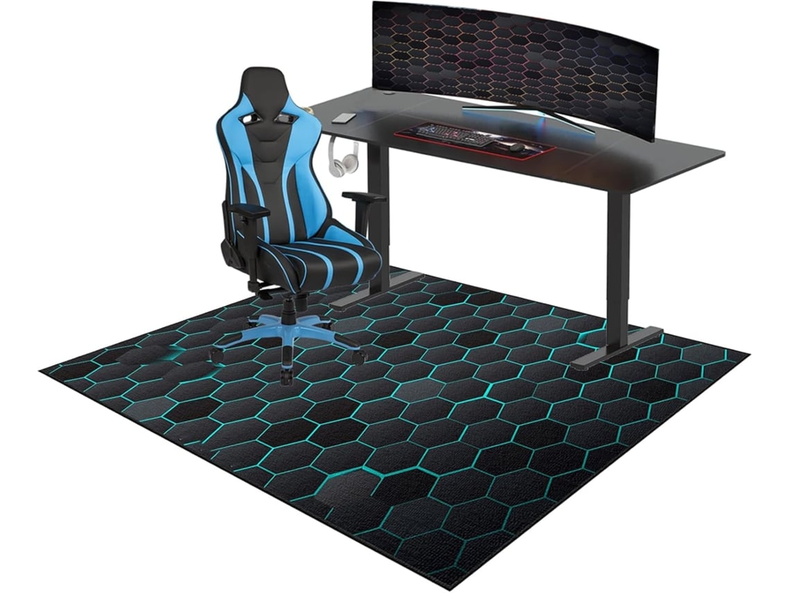 Tapete Cadeira Gamer Escritório Protetor Piso 80 X 120 Cm Pisos Rígidos, Antiderrapante, Casa,