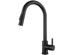 Grifo De Cocina Extraíble (g3/8"), Mezclador De Agua Fría Y Caliente De Acero Inoxidable, Grifo Giratorio De 360° (negro)