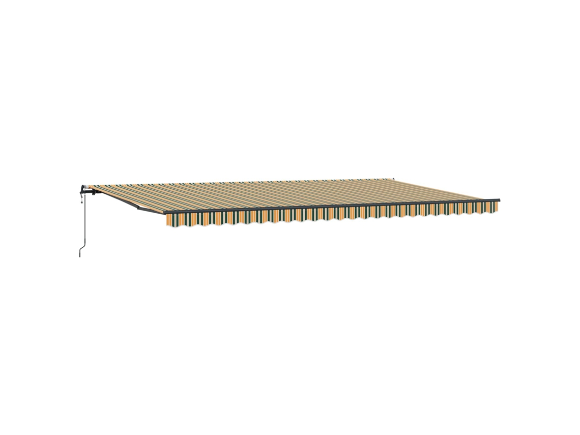 Maison Exclusive - Toldo Retráctil Verde Y Amarillo 600 X 350 Cm Tela Y Aluminio