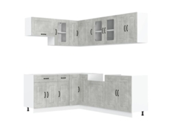 Maison Exclusive - Mueble Cocina Kalmar Gris Hormigón 11 Pzas Madera Contrachapada