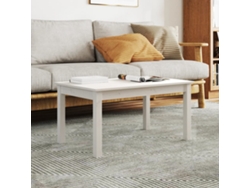 Mesa de Centro de Apoyo 80X50X40 Cm Madera de Pino Maciza Blanco