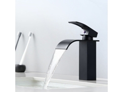 Torneira De Lavatório Cascata Preta, Design Moderno Relavaev