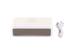 Reloj despertador Baok-reloj con cargador inalámbrico de 15 W, pantalla HD con hora, fecha y temperatura, 4 niveles de brillo y multifuncional para iOS y Android (blanco).