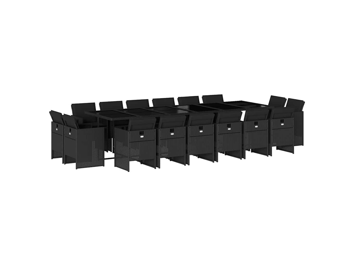 Maison Exclusive - Set De Muebles Jardín 17 Pzas Con Cojines Ratán Sintético Negro