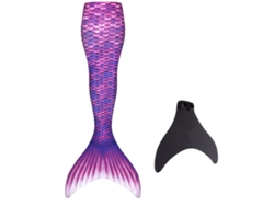 Disfraz De Sirena Resistente Para Adultos, Apto Para Nadar, Incluye Monoaleta, Color Violeta-yux.