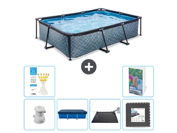Exit-toys Piscina Exit Retangular - Efeito Pedra - 300x200x65 Cm - 7-peças S195