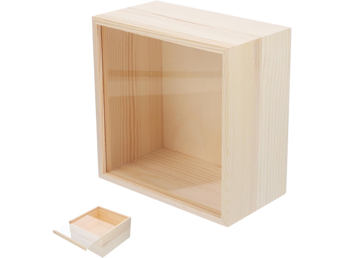 Joyería Ligera Madera Acrílico Color Caqui Deslizante Práctica Guardar Transportar Ideal Hogar Estar Caja Tapa
