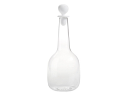 Botella Zafferano Bilia De Vidrio Borosilicato Blanco, Hecha A Mano, De Diseño Elegante Y Minimalista Para Servir Agua Y Bebidas Con Estilo Refinado.