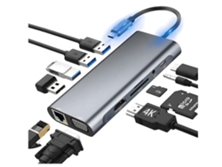 Estación de acoplamiento USB-C 11 en 1 con adaptador USB-C a HDMI*