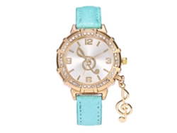 Reloj De Pulsera Zhoulianfa Para Mujer Con Diamantes De Imitación Y Colgante De Cuero Sintético (menta)