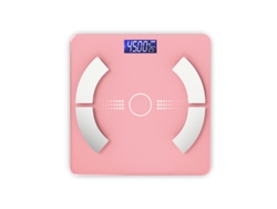 (Modelo rosa con cargador para celular) Báscula inteligente para medir la grasa corporal y perder peso