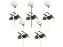 KOFIHETY 5pcs Rosas Falsas Flores Artificiales Ramo de Tallos Largos para Arreglos Boda Fiesta Decoración Hogar Cocina
