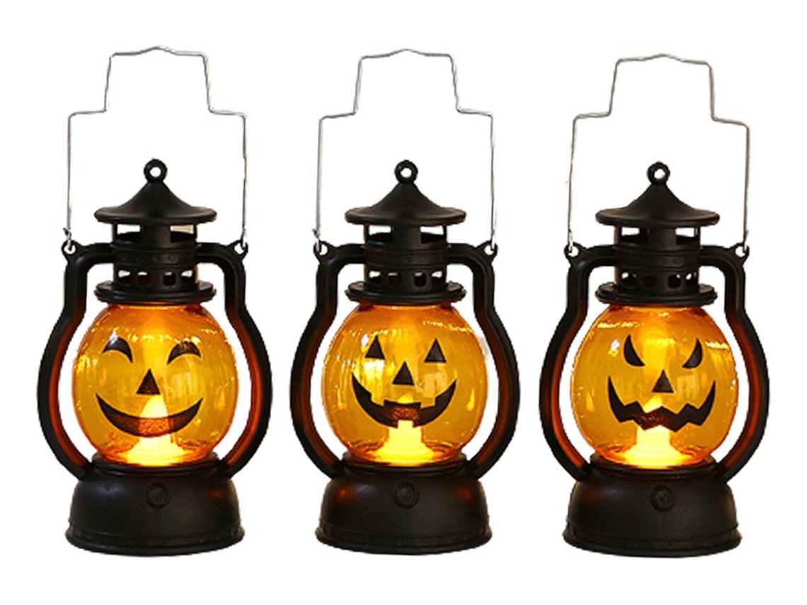 3 luces LED de calabaza de Halloween brillantes Pumpkinslowmoose
