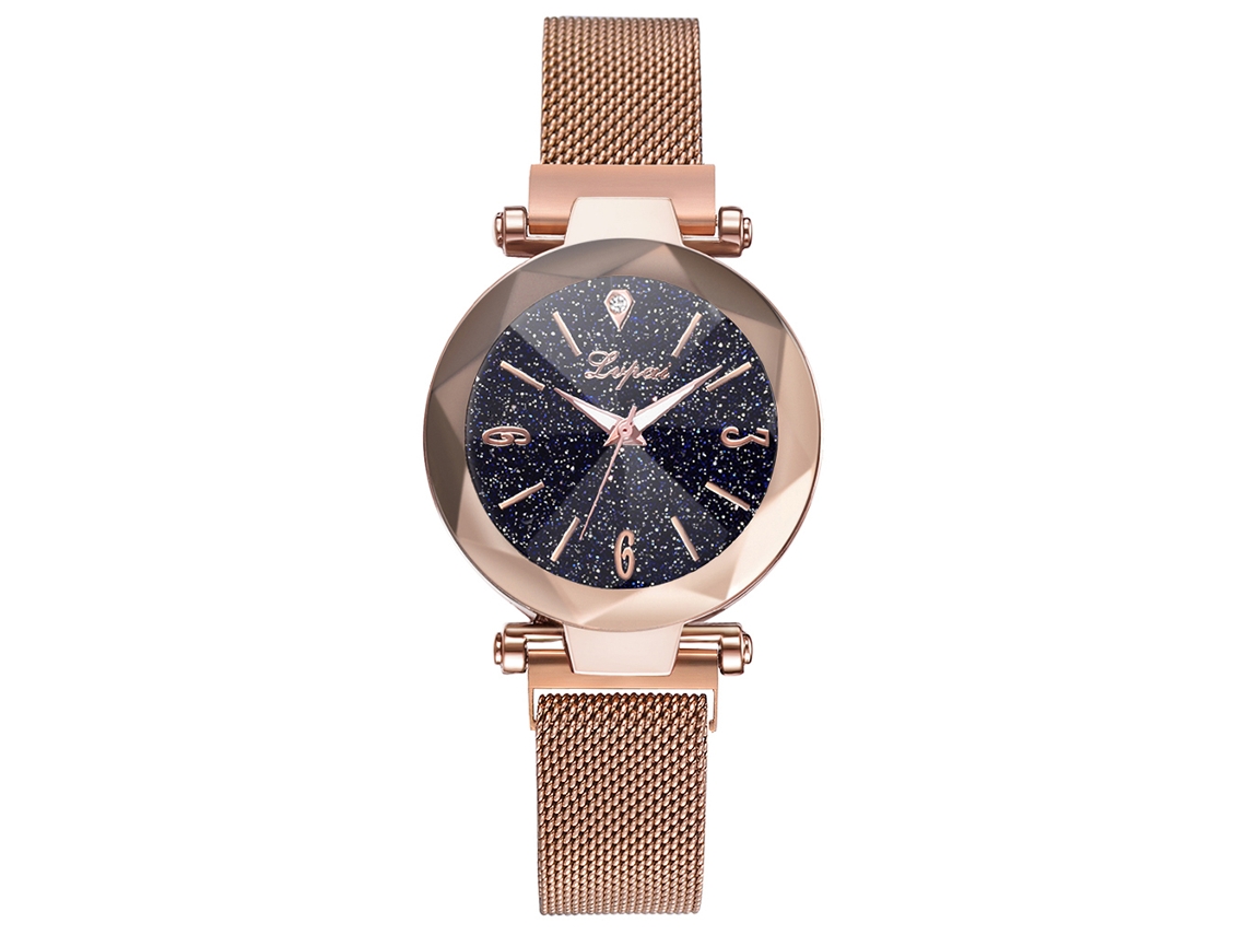 Reloj De Pulsera Sencillo E Informal Para Mujer De Aleación Con Movimiento De Cuarzo En Oro Rosa.