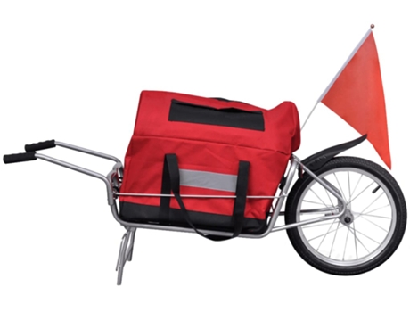 Remolque VIDA XL para bicicletas una rueda con bolso de almacenaje