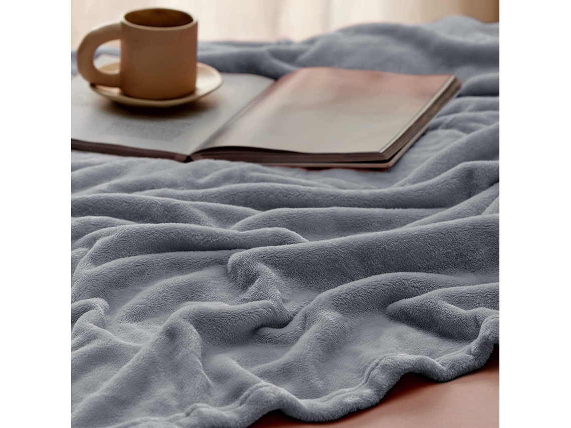 Manta Suave Gris Oscuro 150x200Cm-BOD HOME