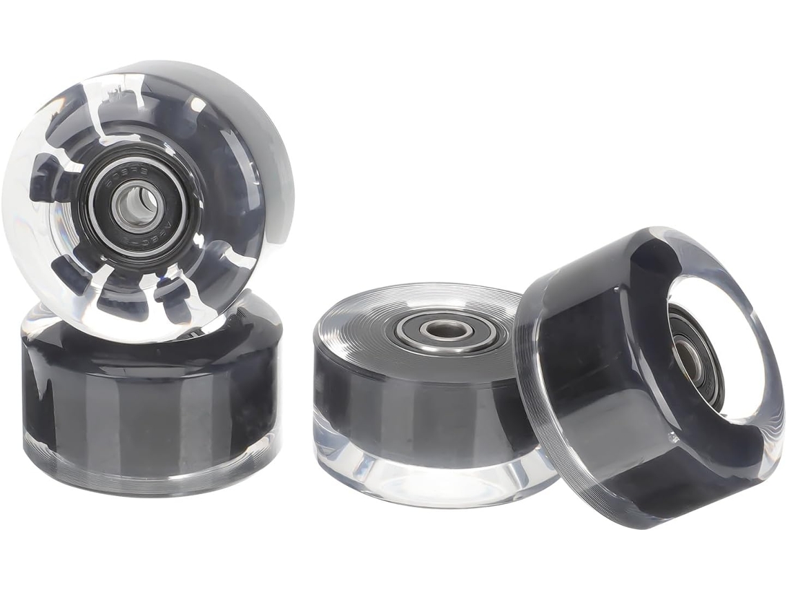 Juego de ruedas de acero de doble hilera para patines de ruedas, aptas para uso en interiores.